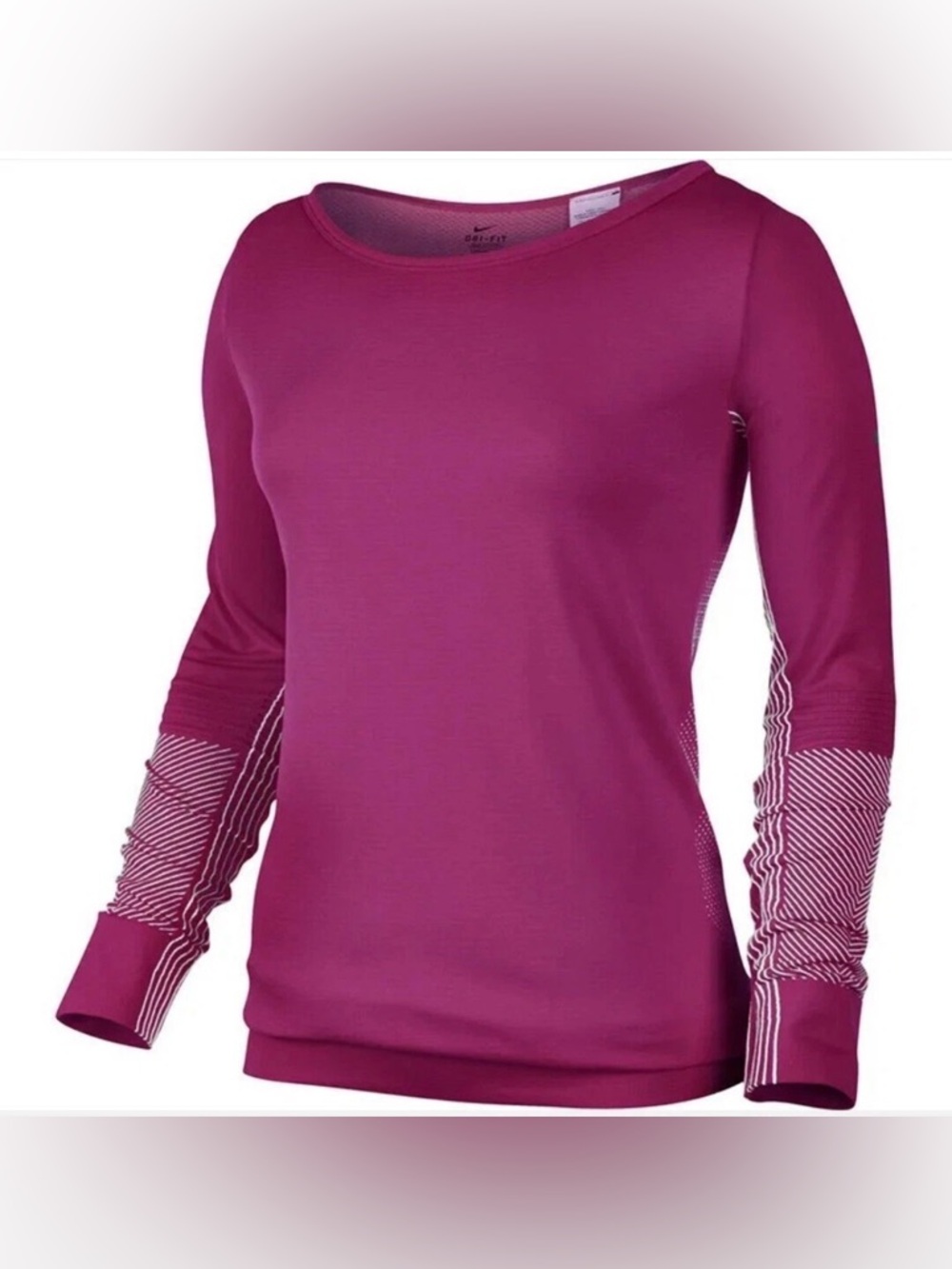 Nike Women's Dri-Fit Epic Crew Knit Training Top in Plum. Size Medium